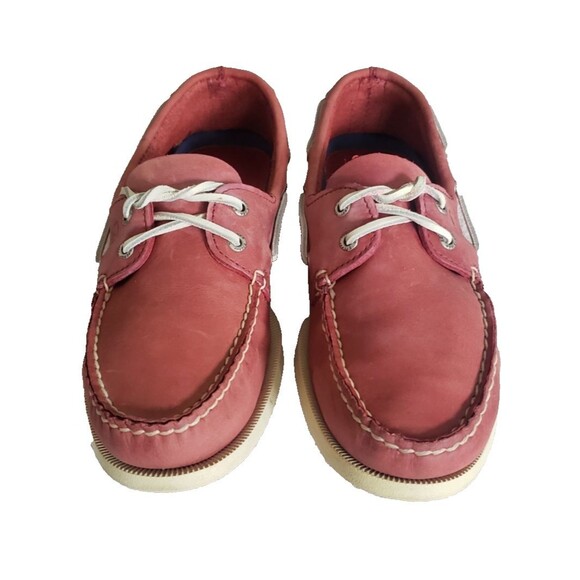 Sperry Topsider Leather 2-Eye Boat Shoes Red Men\'s Size 10.5M
